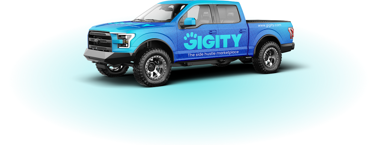 Car wrap with Gigity logo